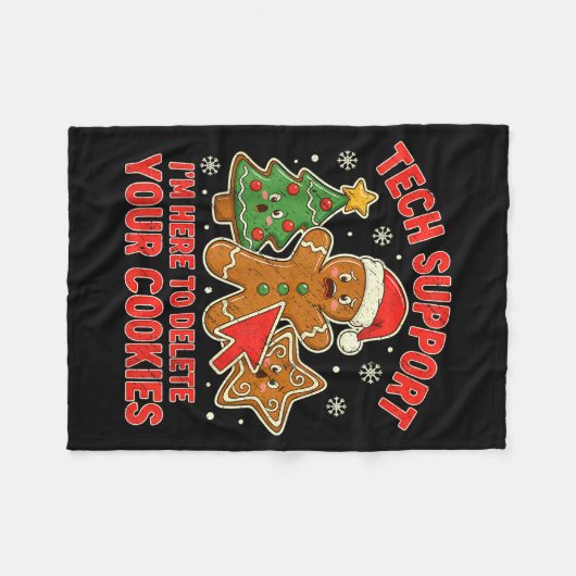 Couverture Polaire Christmas Tech Suprt Here To Delete Cookies Xmas M (Devant (Horizontal))
