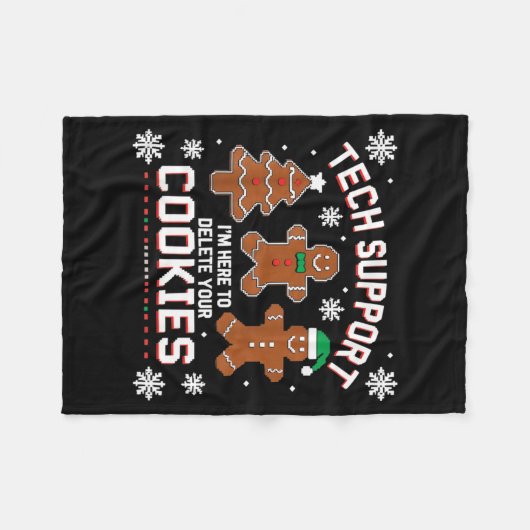 Couverture Polaire Christmas Tech Suprt Here To Delete Cookies Xmas M (Devant (Horizontal))