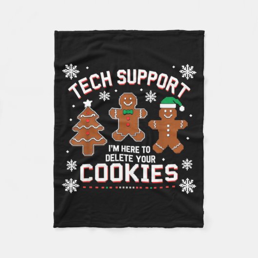 Couverture Polaire Christmas Tech Suprt Here To Delete Cookies Xmas M (Devant)