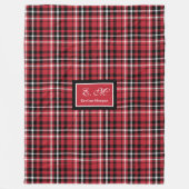 Couverture Polaire Christmas Throw Blanket Red Black Tartan Style (Devant)