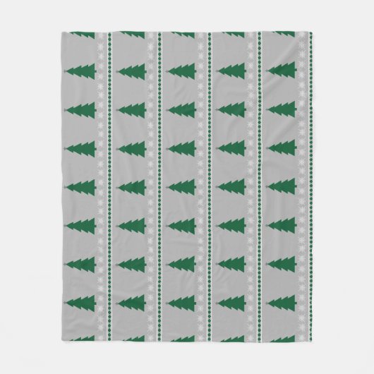 Couverture Polaire Christmas Tree and Snowflakes Pattern, (Devant)