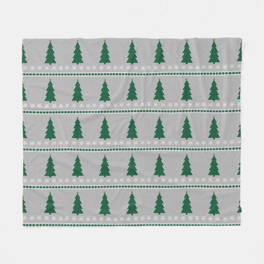 Couverture Polaire Christmas Tree and Snowflakes Pattern, (Devant (Horizontal))