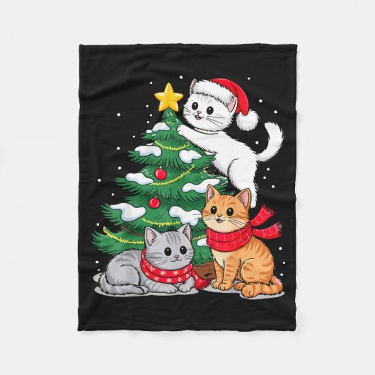 Couverture Polaire Christmas Tree Cats Xmas (Devant)