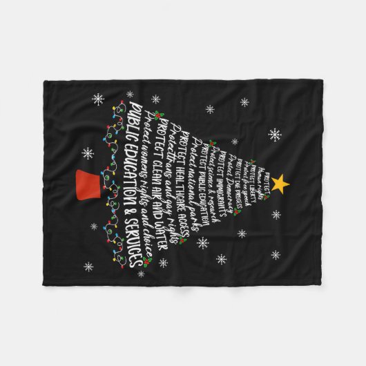 Couverture Polaire Christmas Tree Protect Human Rights Protect Libert (Devant (Horizontal))