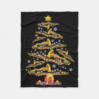 Couverture Polaire Christmas Trombone Player Xmas Tree Jazz Music Lov