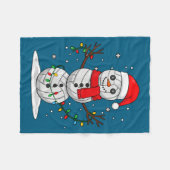 Couverture Polaire Christmas Volleyball Snowman Santa Hat Funny Holid (Devant (Horizontal))