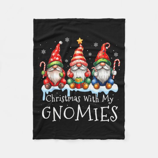 Couverture Polaire Christmas With My Gnomies Buffalo Plaid Gnome Fami (Devant)