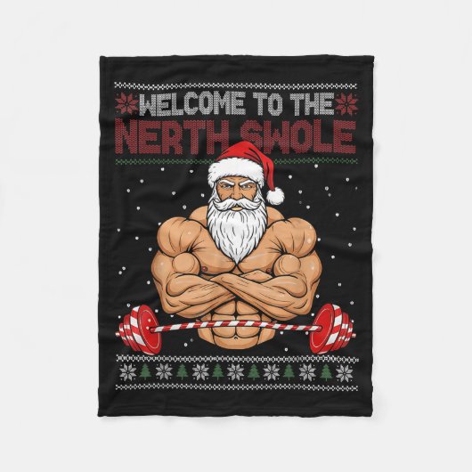 Couverture Polaire Christmas Workout Welcome To North Swole Xmas Gym  (Devant)