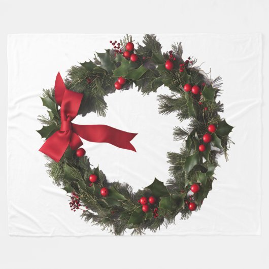 Couverture Polaire CHRISTMAS WREATH Fleece Blanket (Devant (Horizontal))
