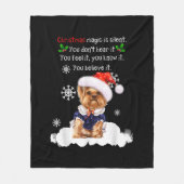 Couverture Polaire Christmas Yorkshire Terrier Funny Yorkie Puppy (Devant)