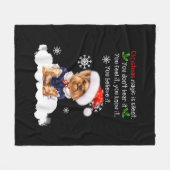 Couverture Polaire Christmas Yorkshire Terrier Funny Yorkie Puppy (Devant (Horizontal))