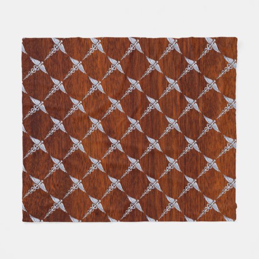 Couverture Polaire Chrome Comme Caduceus Symbole Médicale Mahogany Im (Devant (Horizontal))