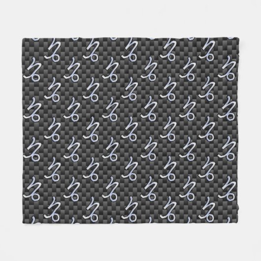 Couverture Polaire Chrome comme Capricorn Zodiac Sign on Carbon Fiber (Devant (Horizontal))