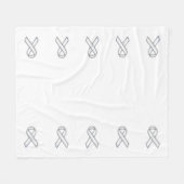 Couverture Polaire Chrome Imprimé Ceinture Bleu Blanc Sensibilisation (Devant (Horizontal))