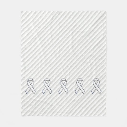 Couverture Polaire Chrome White Ribbon Sensibilisation dans les bande (Devant)