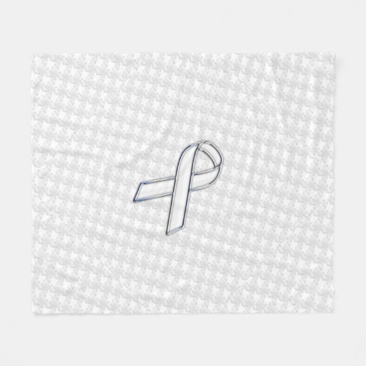 Couverture Polaire Chrome White Ribbon Sensibilisation sur Houndstoot (Devant (Horizontal))