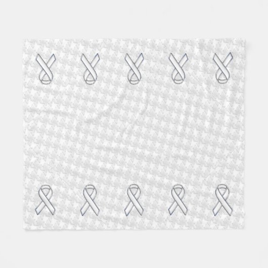 Couverture Polaire Chrome White Ribbon Sensibilisation sur Houndstoot (Devant (Horizontal))