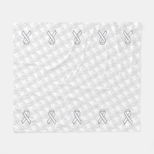 Couverture Polaire Chrome White Ribbon Sensibilisation sur Houndstoot (Devant (Horizontal))