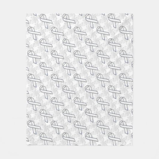 Couverture Polaire Chrome White Ribbon Sensibilisation sur Houndstoot (Devant)