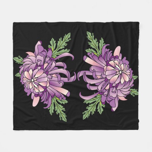 Couverture Polaire Chrysanthème (Devant (Horizontal))