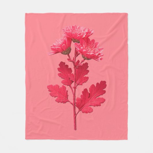 Couverture Polaire Chrysanthème rose (Devant)