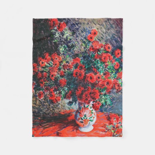 Couverture Polaire Chrysanthème rouge, Monet (Devant)