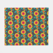 Couverture Polaire Chrysanthèmes géométriques (Devant (Horizontal))