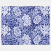 Couverture Polaire Chrysanthemum Blue, William Morris (Devant (Horizontal))