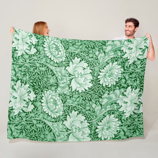 Couverture Polaire Chrysanthemum Green, William Morris (En situation)