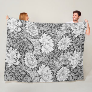 Couverture Polaire Chrysanthemum Grey, William Morris