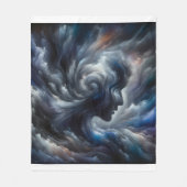 Couverture Polaire "Chuchotements de la tempête Visage abstrait dans  (Devant)