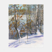 Couverture Polaire Chute de neige aquarelle peinture (Devant)