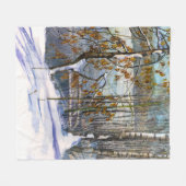 Couverture Polaire Chute de neige aquarelle peinture (Devant (Horizontal))