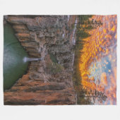Couverture Polaire CHUTE D'EAU à SUNSET Fleece Blanche (Devant (Horizontal))