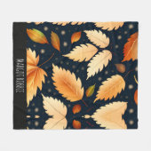 Couverture Polaire Chute d'hiver feuille flocons de neige Rétro Motif (Devant (Horizontal))