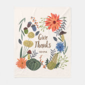 Couverture Polaire Chute du champignon floral mignonne Thanksgiving (Devant)