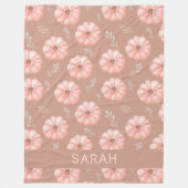 Couverture Polaire Chute du Citrouille d'aquarelle de pêche Brown (Devant)