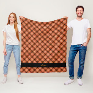 Couverture Polaire Chute Plaid Orange Nom personnalisé