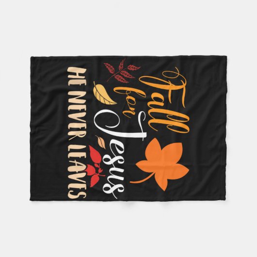 Couverture Polaire Chute Pour Jésus Il N'A Jamais Feuille Automne Chr (Devant (Horizontal))