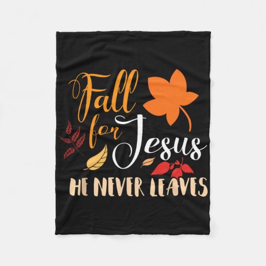 Couverture Polaire Chute Pour Jésus Il N'A Jamais Feuille Automne Chr (Devant)