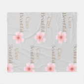 Couverture Polaire Ciao Beautiful Pink Hibiscus, Romantic Floral Gift (Devant (Horizontal))