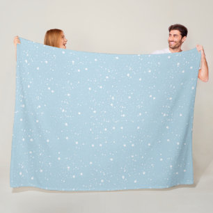 Couverture Polaire Ciel Bleu Blanc d'Étoiles