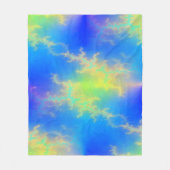 Couverture Polaire Ciel bleu et boulons de foudre jaune doré (Devant)