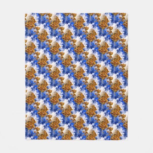 Couverture Polaire Ciel Bleu Et Nuages Motif D'Art Abstrait (Devant)
