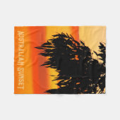 Couverture Polaire Ciel du coucher de soleil en silhouette australien (Devant (Horizontal))