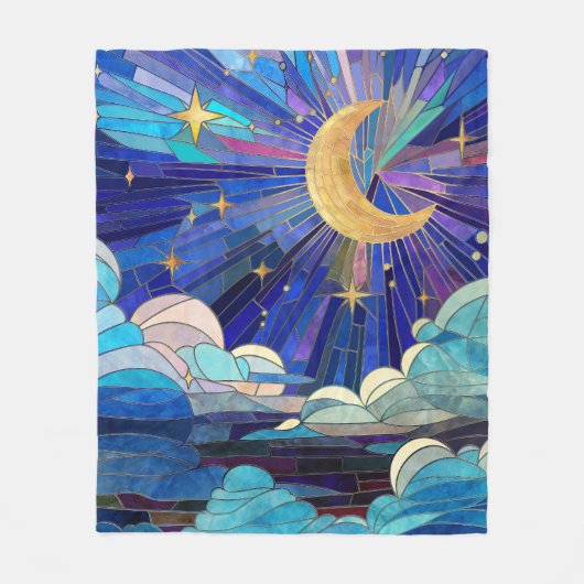 Couverture Polaire Ciel nocturne - Art numérique Mosaic (Devant)