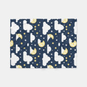 Couverture Polaire Ciel nocturne avec étoiles, lune et nuages (Devant (Horizontal))