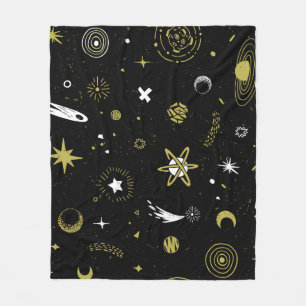 Couverture Polaire Ciel nocturne : motif cosmique sans soudure.