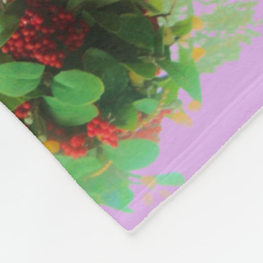 Couverture Polaire Ciel rose rétro Cheval de Noël (Coin)