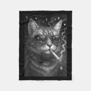 Couverture Polaire Cigarette Kitten Drôle Fumer Chat Mème Bra Stupide